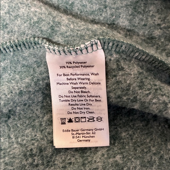 Eddie Bauer Sea Green Fleece Full Zip Sweater / Jacket; Cozy; Size:  XS - Picture 8 of 9